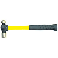 Heavy-Duty Fibreglass Handle Ball Pein Hammer, 8 oz. Head Weight, Plain Face, Cushion Handle PB Rental Co. Ltd.