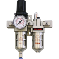Airflo Compact Combination Units Filter/Regulator + Lubricator + Gauge, 1/4" NPT, 150 PSI Max. PSI, Modular PB Rental Co. Ltd.