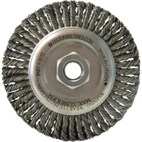 Brosses m&eacute;talliques &agrave; touret, Dia. 5-7/8", Fils 0,02", Arbre 5/8"-11, Acier PB Rental Co. Ltd.