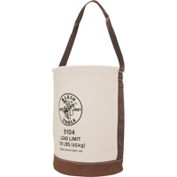 Seau avec fond en cuir, 17" h, Toile, Beige PB Rental Co. Ltd.