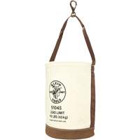 Leather-Bottom Bucket, 17" H, Canvas, White PB Rental Co. Ltd.