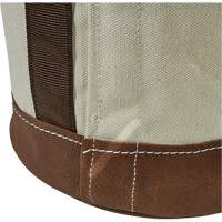 Leather-Bottom Bucket, 17" H, Canvas, White PB Rental Co. Ltd.