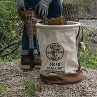 Leather-Bottom Bucket, 17" H, Canvas, White PB Rental Co. Ltd.