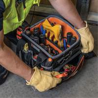 Tradesman Pro Tool Tote, Ballistic Nylon, 40 Pockets, Black/Orange PB Rental Co. Ltd.