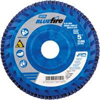 Disque &agrave; lamelles &agrave; grain grossier BlueFire, 5" x 7/8", Type 27, Grain 60, Alumine de zirconium PB Rental Co. Ltd.
