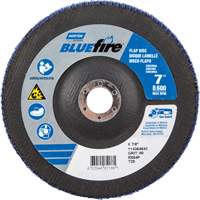 Disque &agrave; lamelles &agrave; grain grossier BlueFire, 7" x 7/8", Type 27, Grain 80, Alumine de zirconium PB Rental Co. Ltd.