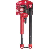 Cheater Adaptable Pipe Wrench, 2-1/2" Jaw Capacity, 18"/24"/10" Long, Powder Coated Finish, Ergonomic Handle PB Rental Co. Ltd.