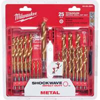 Shockwave Red Helix Metric Drill Bit Set, 25 Pieces, Titanium PB Rental Co. Ltd.