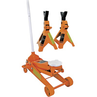 Service Jack with 3-Ton Vehicle Stands, 2.5 Ton(s) Capacity, 5" Lowered, 19-1/4" Raised, Manual Hydraulic PB Rental Co. Ltd.