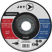Meule &agrave; tronçonner PowerPlus A60T, 5" x 3/64", Arbre de 7/8", Type 27, 12 200 Tr/min PB Rental Co. Ltd.