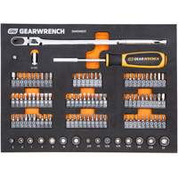 Jeu d'outils &agrave; t&ecirc;te &eacute;troite pour m&eacute;canicien dans un plateau de rangement en mousse PB Rental Co. Ltd.