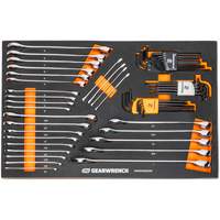 Jeu de cl&eacute;s mixtes et hex &agrave; 6 pans dans un plateau de rangement en mousse PB Rental Co. Ltd.