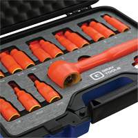 3/8" Drive SAE & Metric Hex Bit Insulated Socket and Attachment Set, 1000 V, 16 Pcs PB Rental Co. Ltd.