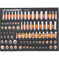 Jeu d'outils m&eacute;triques pour m&eacute;canicien MEGAMOD dans des plateaux en mousse modulaire avec armoire roulante &agrave; outils, 358 morcea PB Rental Co. Ltd.