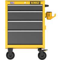 Coffre &agrave; outil roulant robuste, 4 tiroirs, 26" la x Jaune PB Rental Co. Ltd.