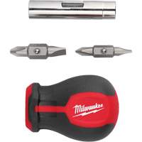 6-in-1 Stubby Multi-Bit Screwdriver, 3" L, Cushion Grip Handle PB Rental Co. Ltd.
