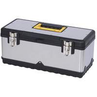 Coffre &agrave; outils portatif en acier inoxydable JPSTB-20, 9-63/100" P x 20" la x 8-7/8" h, Noir/Argent PB Rental Co. Ltd.