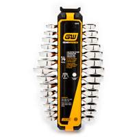 Jeu de cl&eacute;s courtes &agrave; 12 pans et 72 dents, Combinaison &agrave; cliquet, 14 morceaux, Imp&eacute;rial et m&eacute;trique PB Rental Co. Ltd.