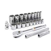 12 Point SAE Mechanics Tool Set, 22 Pcs, 3/8" Drive Size, Deep PB Rental Co. Ltd.