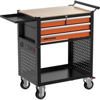 Chariot utilitaire, 4 tiroirs, Noir/Orange PB Rental Co. Ltd.