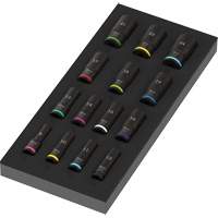 Insert en mousse pour jeu de douilles profondes Impaktor 1 Zyklop B, 15 Mcx, Chocs, Prise de 3/8", Profond PB Rental Co. Ltd.