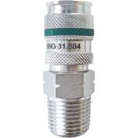 QUIKSILVER Ultraflo 7.8 mm Quick Coupler, Zinc-Plated Steel, 1/2", Male NPT, 362 PSI PB Rental Co. Ltd.
