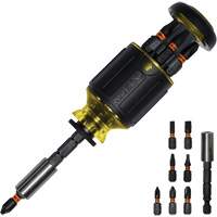 Tournevis tronqu&eacute; multi-embouts de longueur ajustable 8-en-1, 4-4/5" lo, Prise Coussin&eacute;e PB Rental Co. Ltd.