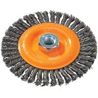 Brosse &agrave; fils nou&eacute;s pour cordons de soudure, Dia. 5", Fils 0,02", Arbre 5/8"-11, Acier PB Rental Co. Ltd.