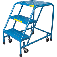 Rolling Step Ladder, 3 Steps, 18" Step Width, 28" Platform Height, Steel PB Rental Co. Ltd.