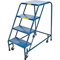 Rolling Step Ladder, 4 Steps, 18" Step Width, 37" Platform Height, Steel PB Rental Co. Ltd.
