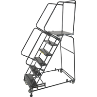 &eacute;chelles roulantes avec pied verrouillable activ&eacute; par le poids, 5 marches, Largeur de la marche 24", Hauteur de la plateforme 50", Acier PB Rental Co. Ltd.