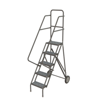 &eacute;chelles roulantes en acier, 5 marches, Largeur de la marche 16", Hauteur de la plateforme 50", Acier PB Rental Co. Ltd.