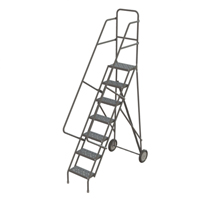 Steel Rolling Ladder, 7 Steps, 16" Step Width, 70" Platform Height, Steel PB Rental Co. Ltd.