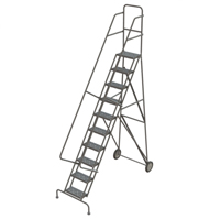 &eacute;chelles roulantes en acier, 10 marches, Largeur de la marche 16", Hauteur de la plateforme 100", Acier PB Rental Co. Ltd.