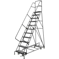 All Directional Rolling Ladder, 11 Steps, 24" Step Width, 110" Platform Height, Steel PB Rental Co. Ltd.