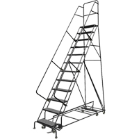 All Directional Rolling Ladder, 12 Steps, 24" Step Width, 120" Platform Height, Steel PB Rental Co. Ltd.