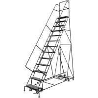 All Directional Rolling Ladder, 13 Steps, 24" Step Width, 130" Platform Height, Steel PB Rental Co. Ltd.