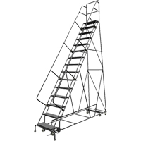 All Directional Rolling Ladder, 15 Steps, 24" Step Width, 150" Platform Height, Steel PB Rental Co. Ltd.