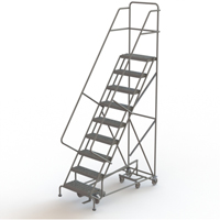 All Directional Rolling Ladder, 9 Steps, 24" Step Width, 90" Platform Height, Steel PB Rental Co. Ltd.