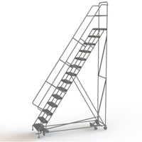 All Directional Rolling Ladder, 14 Steps, 24" Step Width, 140" Platform Height, Steel PB Rental Co. Ltd.