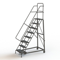 &eacute;chelles roulantes robustes, 8 marches, Largeur de la marche 24", Hauteur de la plateforme 80", Acier PB Rental Co. Ltd.