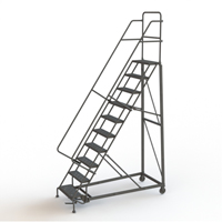 &eacute;chelles roulantes robustes, 10 marches, Largeur de la marche 24", Hauteur de la plateforme 100", Acier PB Rental Co. Ltd.