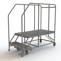 Plateforme de travail mobile, Acier, 2 Marches, 20" ha, 47" p, 24" Marche, Stri&eacute; PB Rental Co. Ltd.