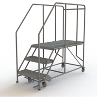 Plateforme de travail mobile, Acier, 3 Marches, 30" ha, 47" p, 24" Marche, Stri&eacute; PB Rental Co. Ltd.