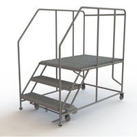 Plateforme de travail mobile, Acier, 3 Marches, 30" ha, 48" p, 36" Marche, Stri&eacute; PB Rental Co. Ltd.