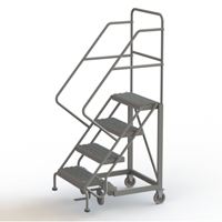 Safety Slope Rolling Ladder, 4 Steps, Serrated, 50° Incline, 40" High PB Rental Co. Ltd.