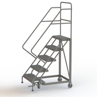 Safety Slope Rolling Ladder, 5 Steps, Serrated, 50° Incline, 50" High PB Rental Co. Ltd.