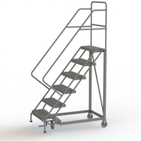 Safety Slope Rolling Ladder, 6 Steps, Serrated, 50° Incline, 60" High PB Rental Co. Ltd.