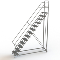 Safety Slope Rolling Ladder, 13 Steps, Serrated, 50° Incline, 130" High PB Rental Co. Ltd.