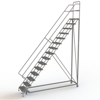 Safety Slope Rolling Ladder, 15 Steps, Serrated, 50° Incline, 150" High PB Rental Co. Ltd.
